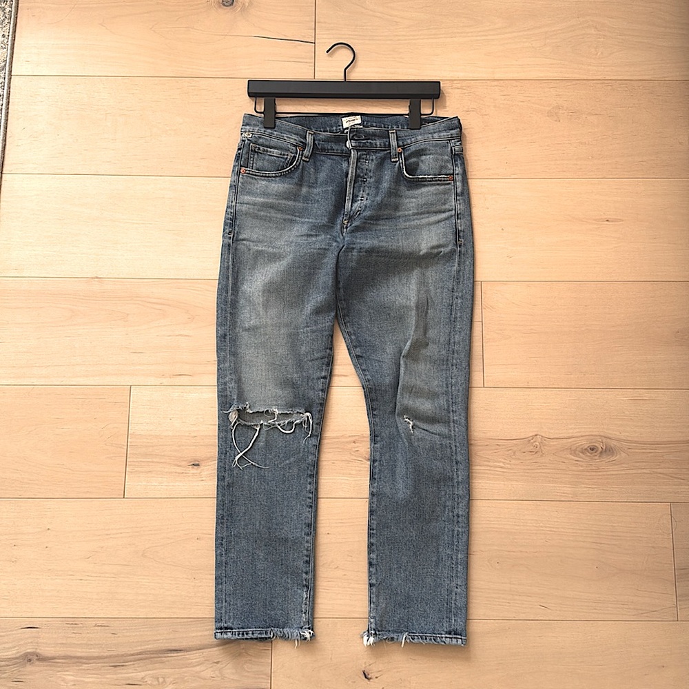 Citizens of Humanity Emerson slim boyfriend mid rise denim in medium distressed
